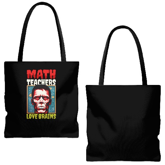 Halloween Math Teacher Math Teachers Love Brains Tote Bags (AOP)