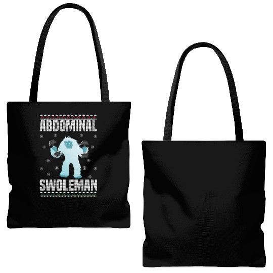 Abdominal Swoleman Yeti Fun Christmas Gym Tote Bags (AOP)