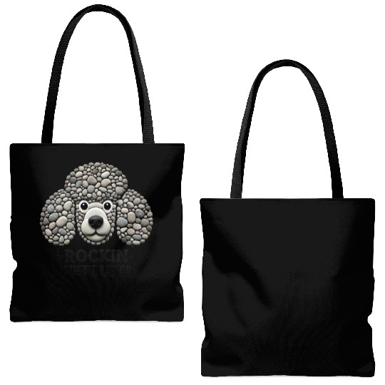 Pebble Poodle: Embracing Natural Fluffiness Tote Bags (AOP)