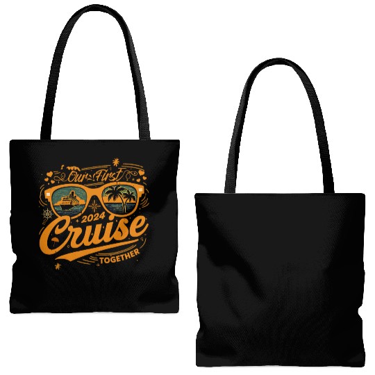 Our First Cruise 2024 Together Couple Family Tote Bags (AOP)