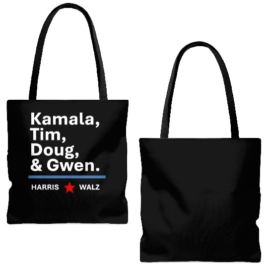 Harris & Walz | Kamala, Tim, Doug & Gwen Tote Bags (AOP)