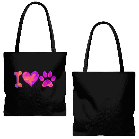I Love My Dog Tote Bags (AOP)