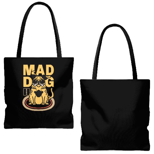 Mad Dog Animal Tote Bags (AOP)