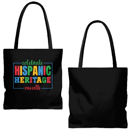 Hispanic heritage month colorful text image colorf Tote Bags (AOP)