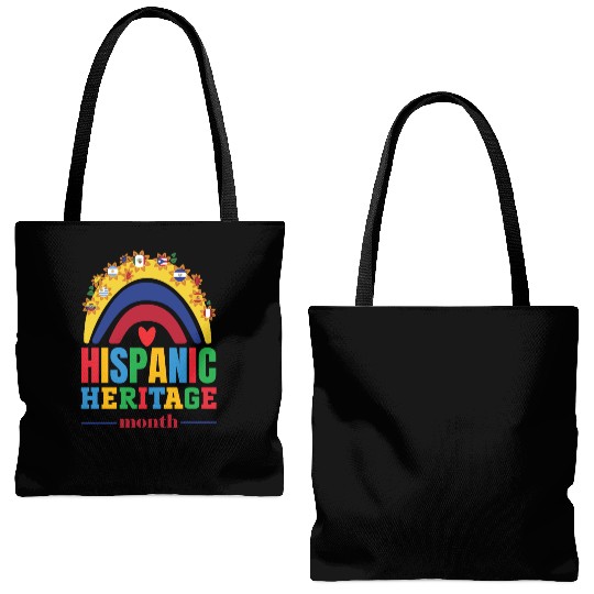 Hispanic heritage month flags colorful rainbow col Tote Bags (AOP)