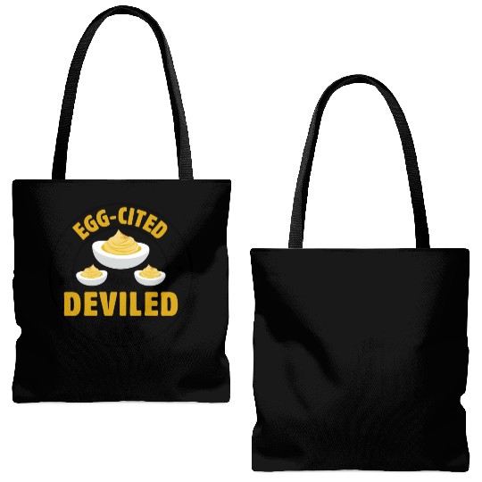 Funny Deviled Eggs Designs For Deviled Egg Lover Tote Bags (AOP)
