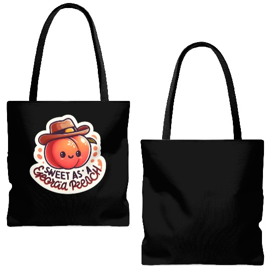 Sweet as a Georgia Peach Sticker Tote Bags (AOP)