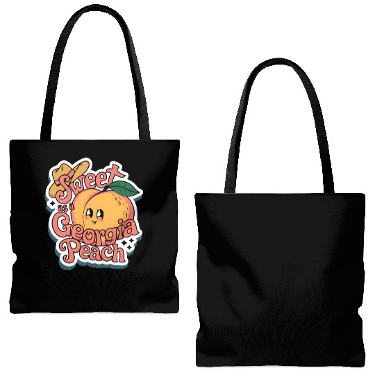 Sweet as a Georgia Peach Sticker.t-shits Tote Bags (AOP)