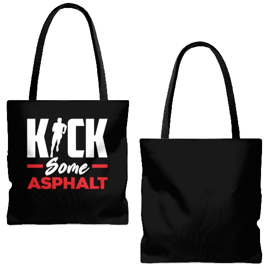 Kick Some Asphalt Running Motivation Tote Bags (AOP)