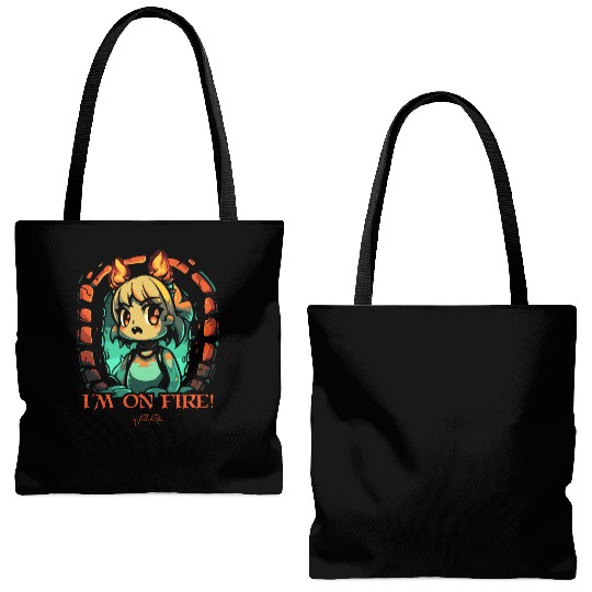 I Am on Fire in the Dungeon Tote Bags (AOP)
