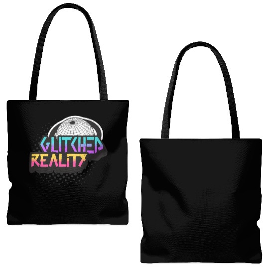 Glitched Reality - Futuristic Y2K Streetwear Tote Bags (AOP)