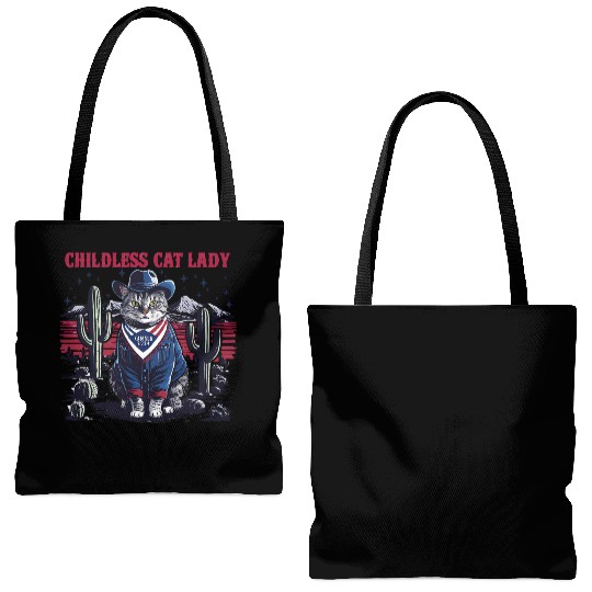 Childless Cat Lady For Kamala Tote Bags (AOP)