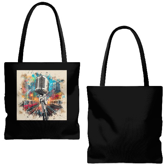 NYC Microphone AT Subway Tote Bags (AOP)