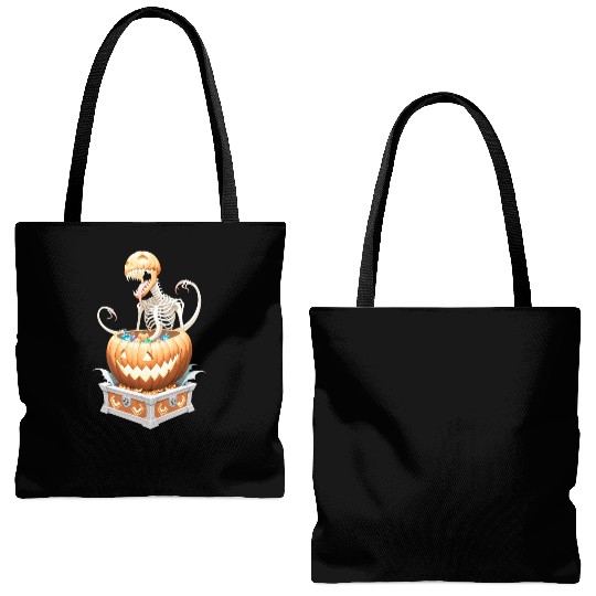 "Heavy Metal Skeletons and Skulls Halloween Art Tote Bags (AOP)