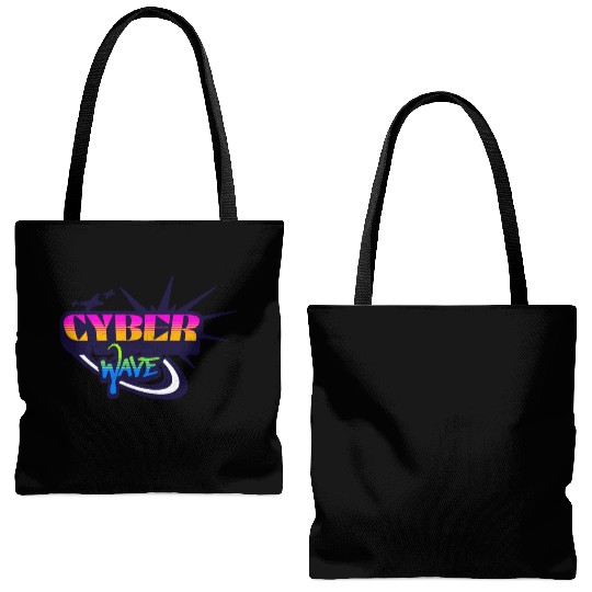 Cyber Wave - Neon Streetwear for Y2K fans Tote Bags (AOP)
