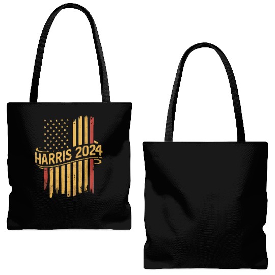 Vintage Harris 2024 American Flag Tote Bags (AOP)