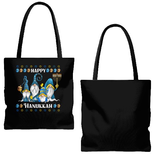 "Hanukkah Gnome" Wishing You a Happy Hanukkah Tote Bags (AOP)