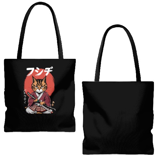 Neko Battousai Samurai Cat Classic Tote Bags (AOP)