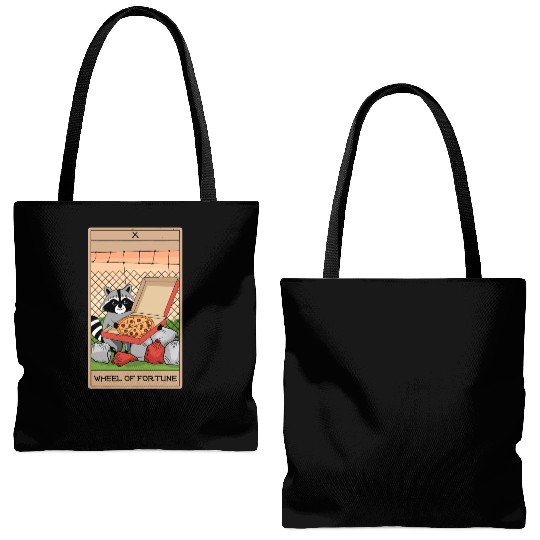 Wheel of Fortune Raccoons Tarot Card Tote Bags (AOP)