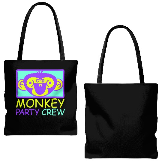 Monkey Chimpanzee Party Animals Crew Team Friends Tote Bags (AOP)