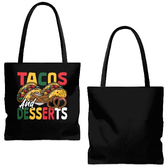 Mexican Nachos Tortilla Tacos and Desserts Tote Bags (AOP)