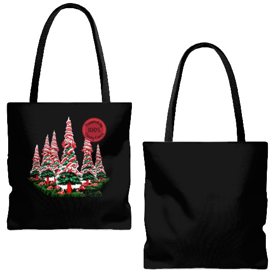 Powered by Candy Canes Tote Bags (AOP)