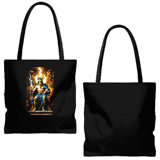 Zeus Jupiter Greek Mythology Gods Baroque Tote Bags (AOP)