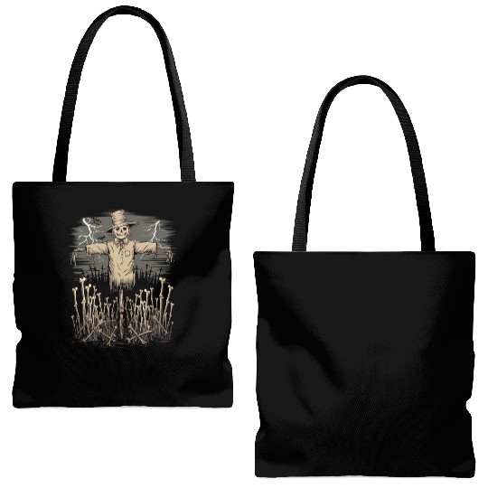Spooky Halloween Scarecrow Tote Bags (AOP)