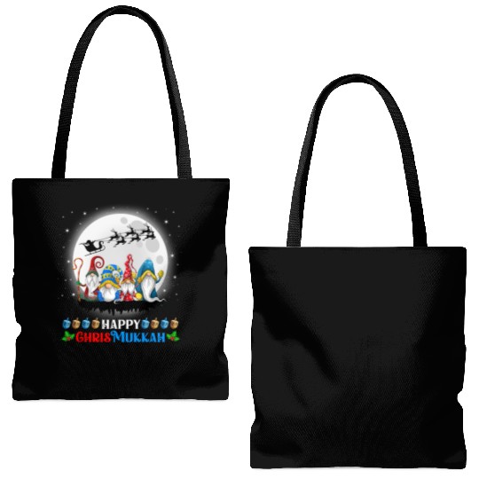 Happy Chrismukkah Gnomes Christmas Hanukkah Tote Bags (AOP)