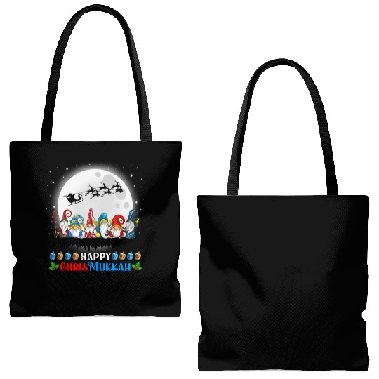 Happy Chrismukkah Gnomes Christmas Hanukkah Tote Bags (AOP)