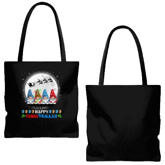 Happy Chrismukkah Gnomes Christmas Hanukkah Tote Bags (AOP)