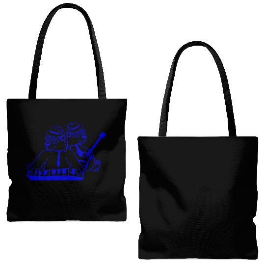 2 Cool Brown Bear Team Friends Playing Band Music Tote Bags (AOP)