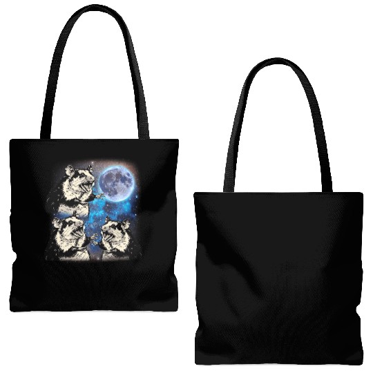 Three Possum Moon Cursed Meme 3 Howling Possum Tote Bags (AOP)