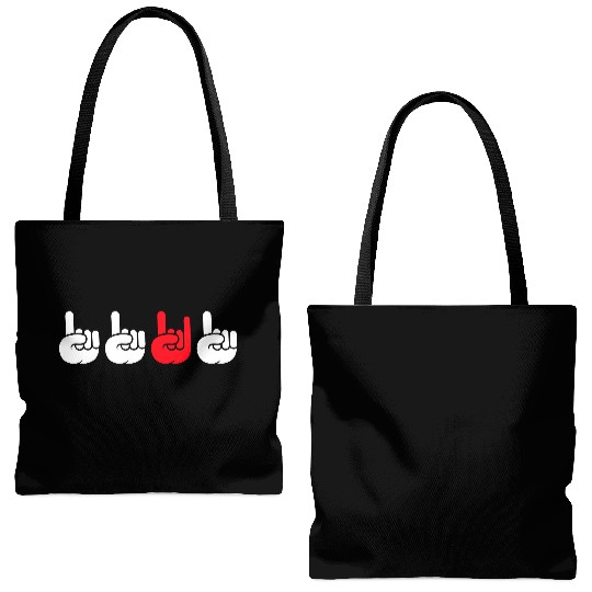 4 Be Different Heavy Metal Hard Rock Hand Gestures Tote Bags (AOP)