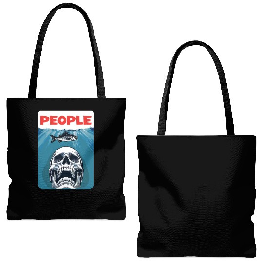 People - enemy - fish - skull Tote Bags (AOP)