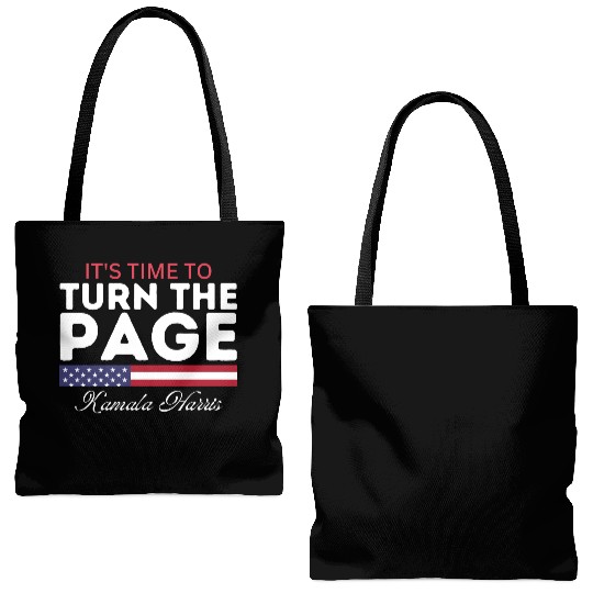 It's Time To Turn The Page Kamala Harris Tote Bags (AOP)