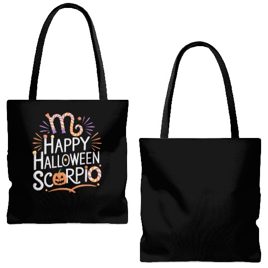Happy Halloween, Scorpio Halloween Scorpio Quote Tote Bags (AOP)