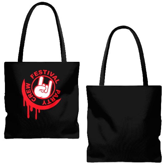 Festival party crew graffiti metal hand gesture Tote Bags (AOP)