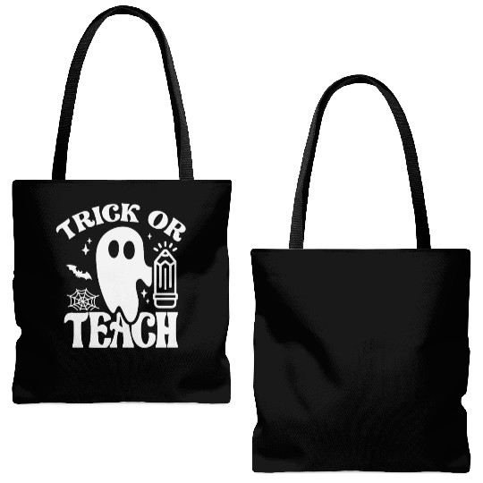 Trick or Teach - Groovy Halloween Teacher Tote Bags (AOP)