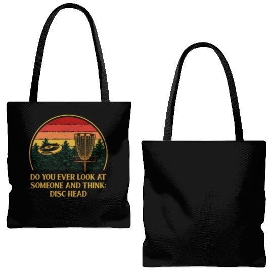 Disc Head Disc Golf Outdoor Game Golfer Field Game Tote Bags (AOP)