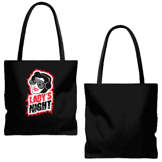 Ladys Night Retro DJ Woman Girls Ladies Evening Tote Bags (AOP)
