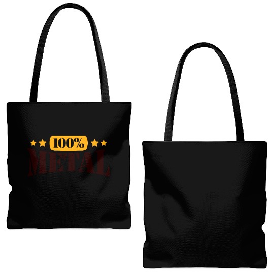100 % Percent Rock Heavy Metal Music Text Logo Tote Bags (AOP)