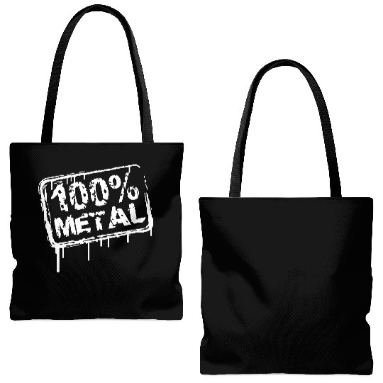 100 % Percent Metal Music Fun Graffiti Drops Stamp Tote Bags (AOP)