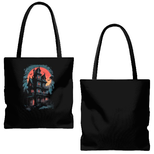 Haunted House Tote Bags (AOP)