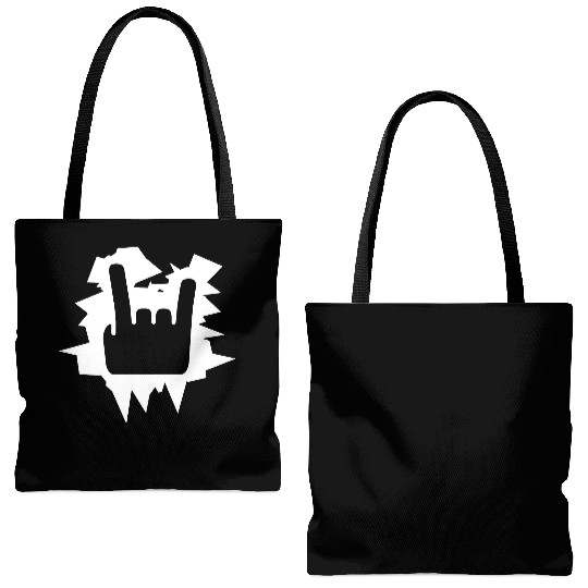 Heavy Metal Fun Hard Rock Music Horns Hand Gesture Tote Bags (AOP)