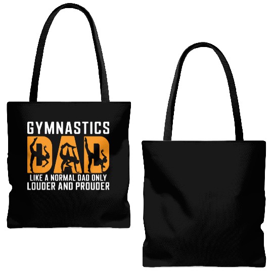 Like Louder & Proudere Dad Funny Gymnastics Dad Tote Bags (AOP)