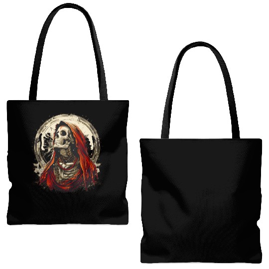 Santa Muerte Saint Death Mexican Sugar Skull Tote Bags (AOP)
