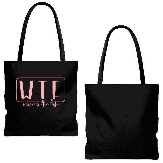 WTF Wheres The Fish Fishing Lover Tote Bags (AOP)