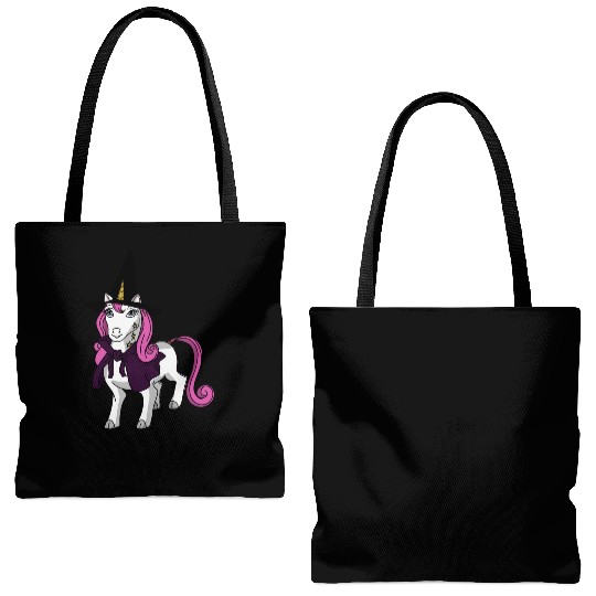 Happy Halloween 2024 unicorn wearing a witch hat Tote Bags (AOP)