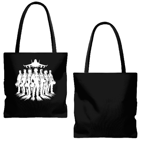 Air Force Pilots Cool Airplane Portrait Tote Bags (AOP)